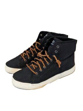 Sperry Women's Crest SeaCycled High Top Canvas Sneakers SZ. 9